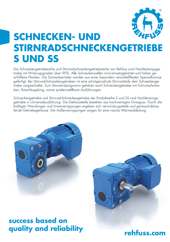 Schnecken und Stirnradschneckengetriebe Produktflyer